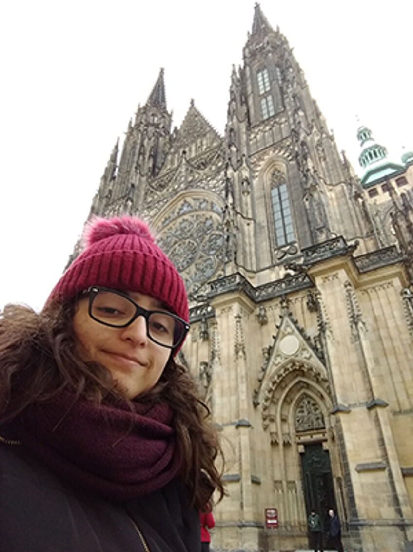 Jaqueline Cassemiro in front of St. Stephens Cathedral