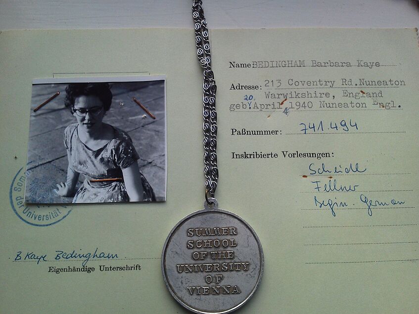 My Inskriptionausweis, showing the professors/courses I took, plus one side of the medallion.