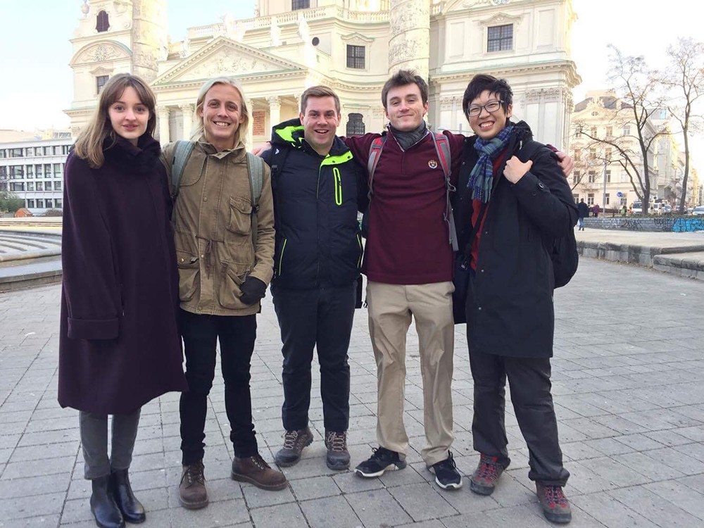 Group of students in front of the Karlskirche