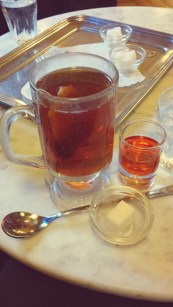 Tea on a coffee house table